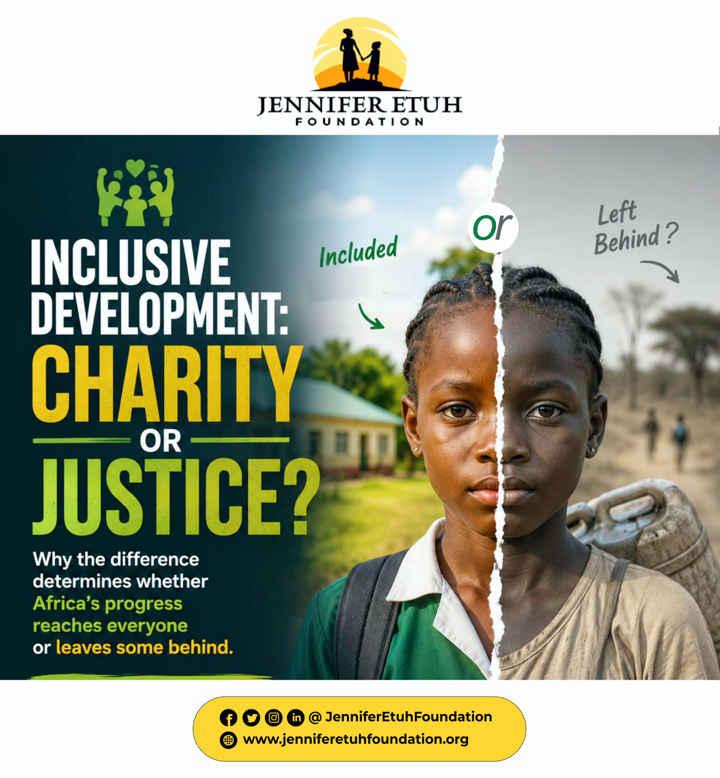 Inclusive Development: Charity or Justice? Why the difference determines whether Africa's progress reaches everyone or leaves some behind.